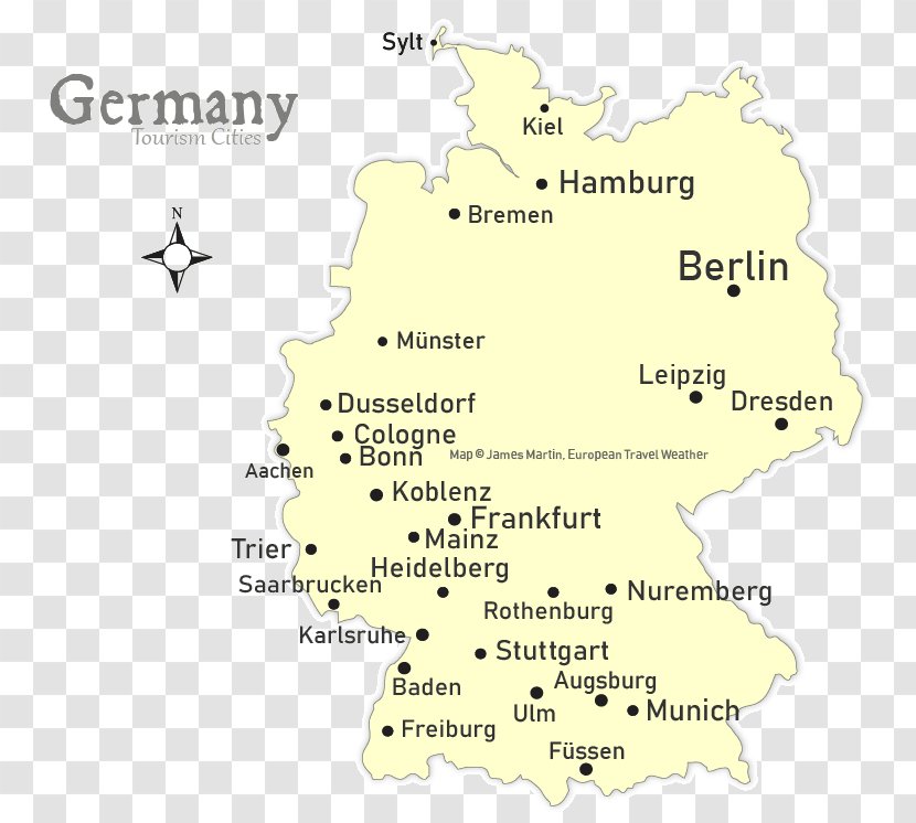 Germany Weather And Climate Map Line - Of Cities Transparent PNG