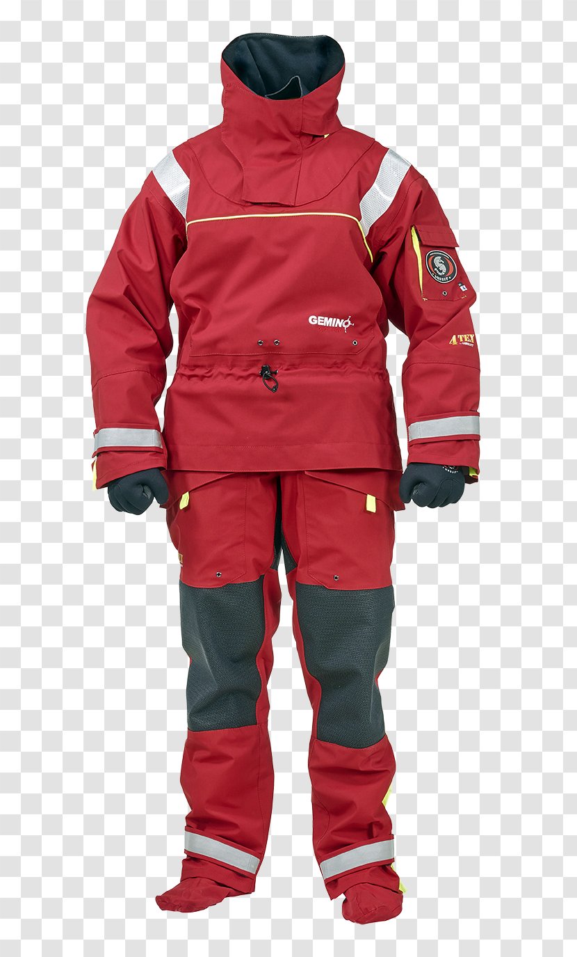 Dry Suit Survival Diving Red Boilersuit - Fishing - Sleeve Transparent PNG