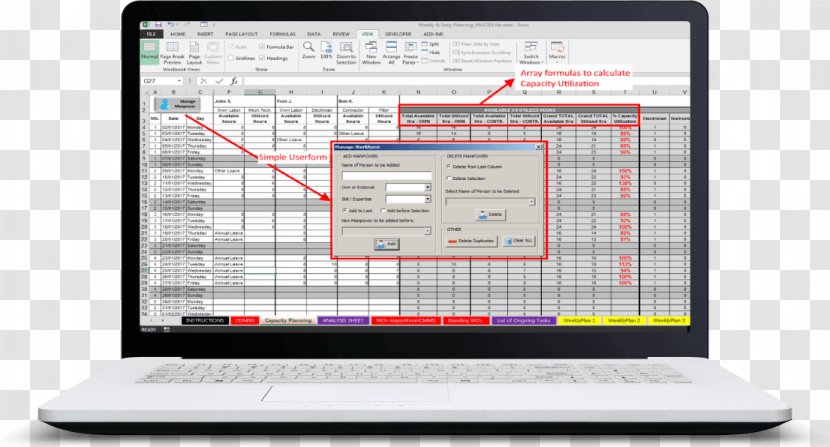 Microsoft Excel Template Word Macro - Laptop Transparent PNG