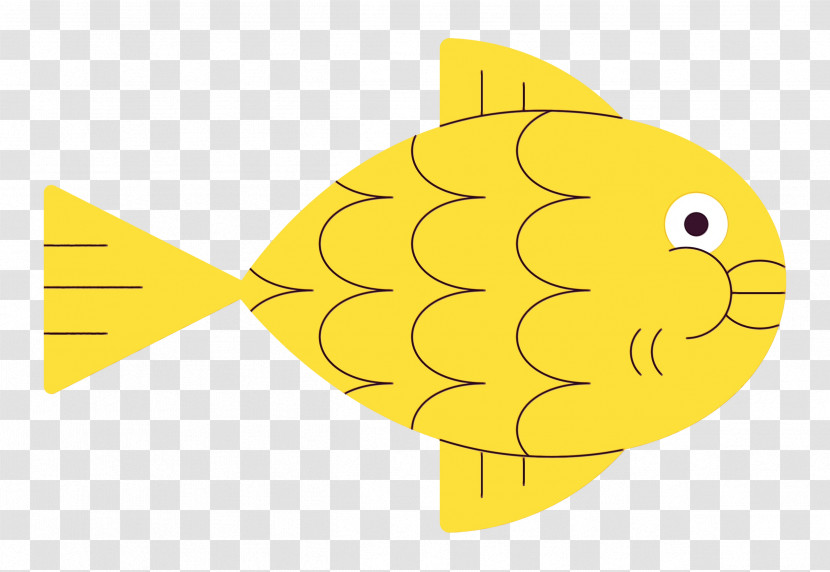 Cartoon Yellow Fish Fruit Plant Transparent PNG