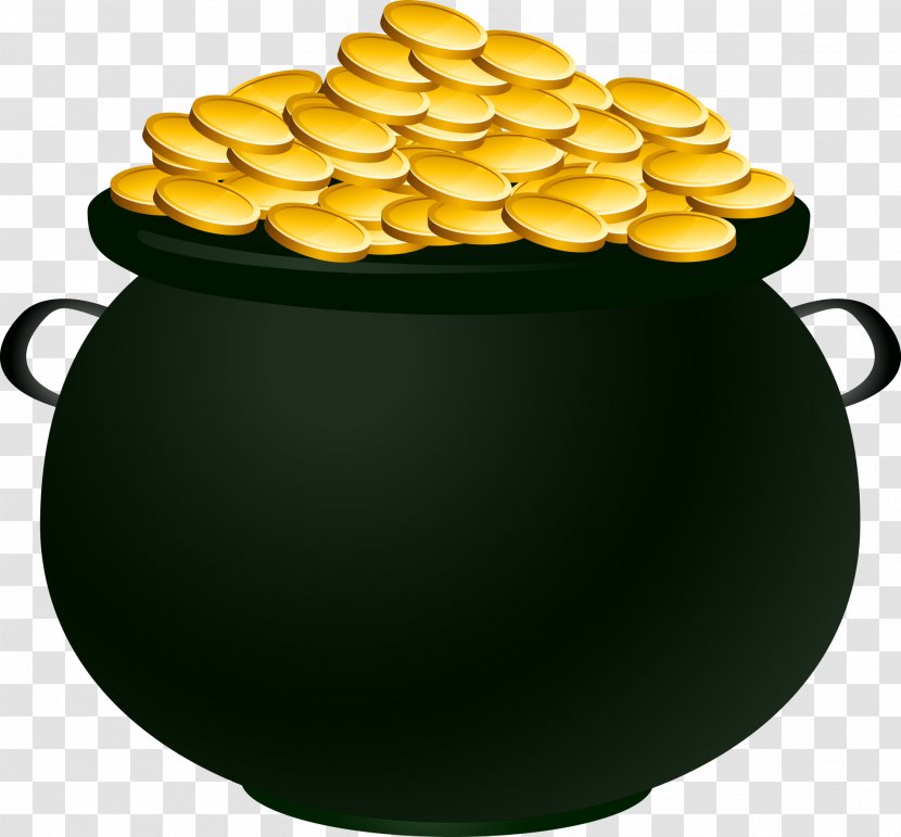 Gold Cannabis Clip Art - Coin - Pot Of Transparent PNG