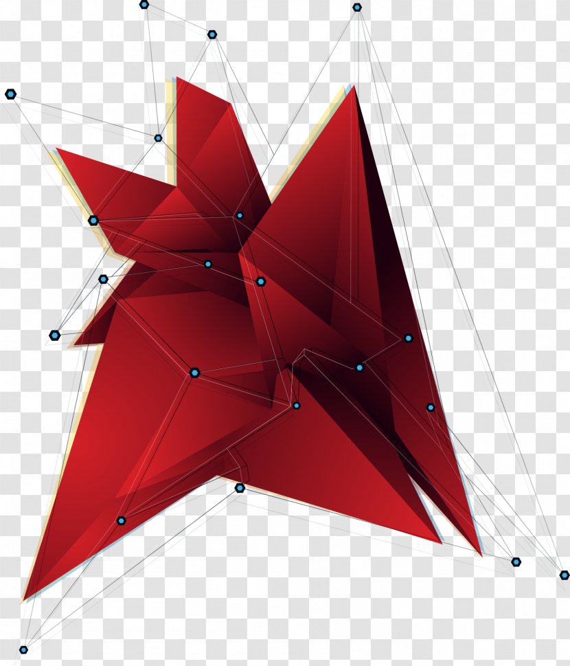 Triangle Euclidean Vector Template - Science And Technology Material Red Lines Transparent PNG