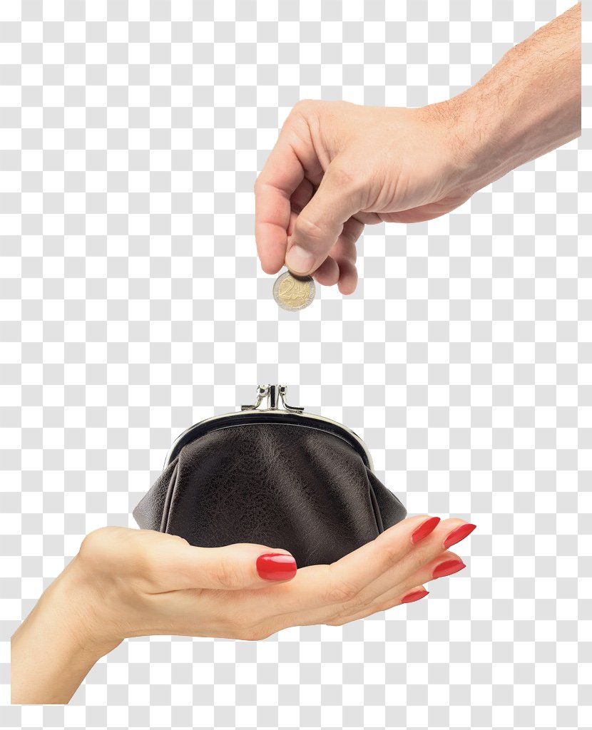 Stock Photography Hand Plant Coin Woman - Royaltyfree - To Put Coins In Wallet Transparent PNG