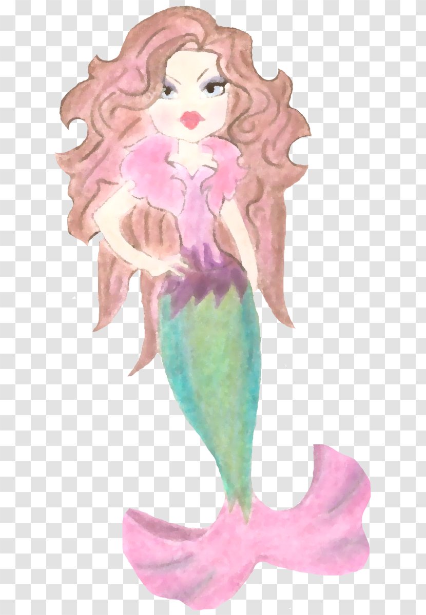 Mermaid Illustration Figurine Fairy - Fictional Character Transparent PNG
