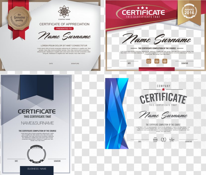 Euclidean Vector Download - Brand - Exquisite High-end Certificate Design Material Transparent PNG