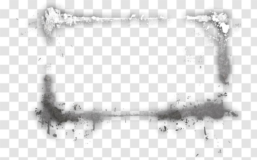 Grunge Drawing Black And White - Grey Background Transparent PNG