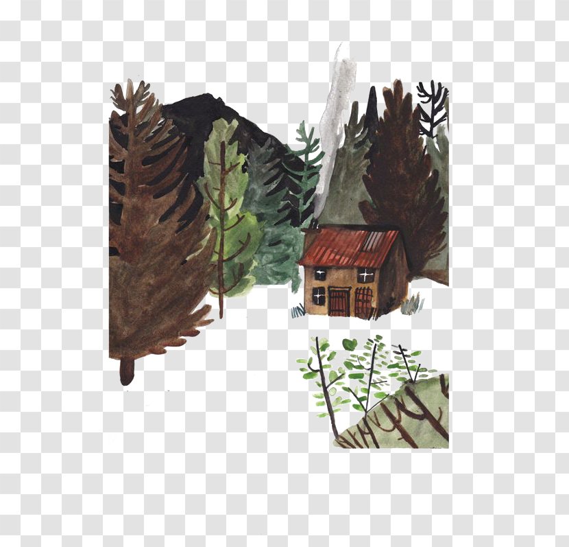Drawing Art Illustrator Illustration - Printmaking - Cabin In The Woods Transparent PNG