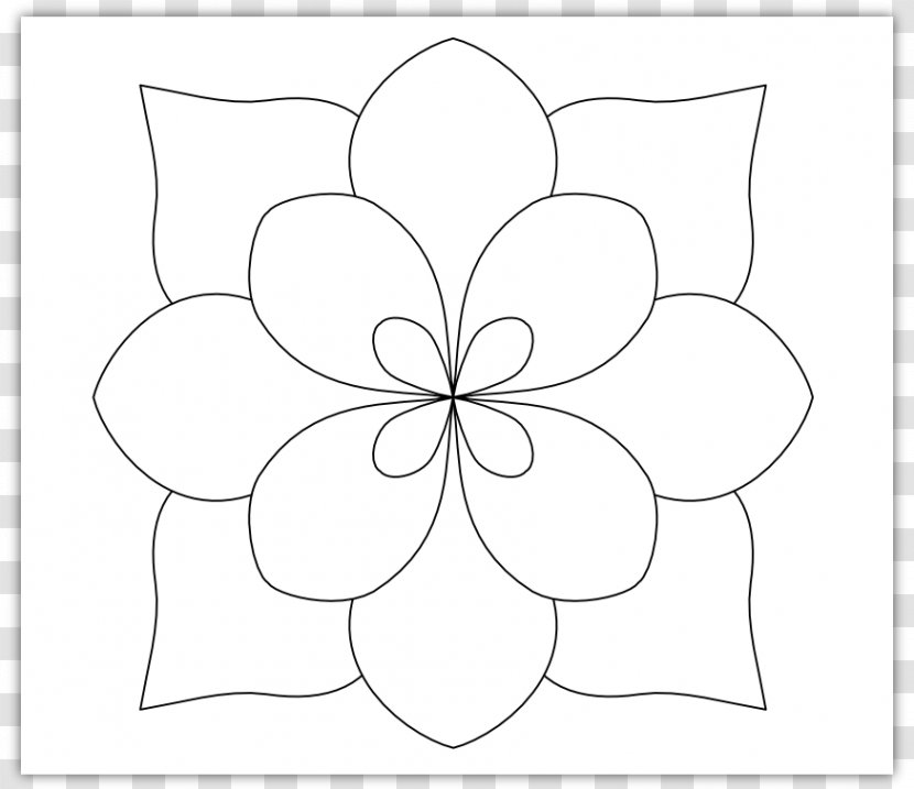 Floral Design Monochrome White Pattern - Point - Simple Flower Template Transparent PNG