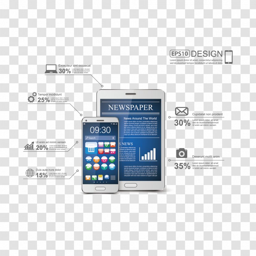 Smartphone Feature Phone Mobile Infographic - Gadget - Vector Information Map Transparent PNG