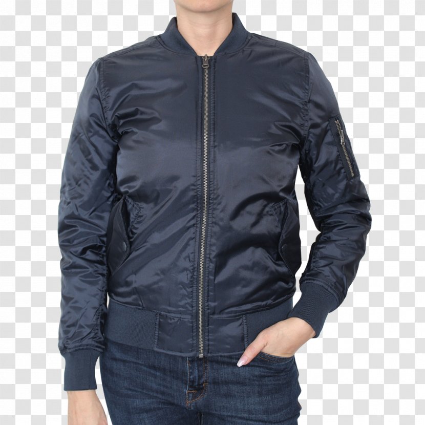 Flight Jacket Leather Schott NYC Denim - Sleeve Transparent PNG