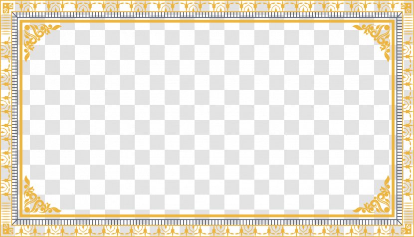 Yellow Area Pattern - Point - Hand-painted Gold Frame Vector Transparent PNG