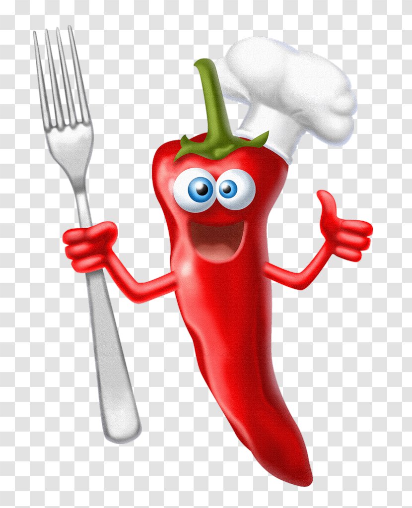 Chili Con Carne Pepper Chef Food Capsicum - Cutlery - Fork Transparent PNG