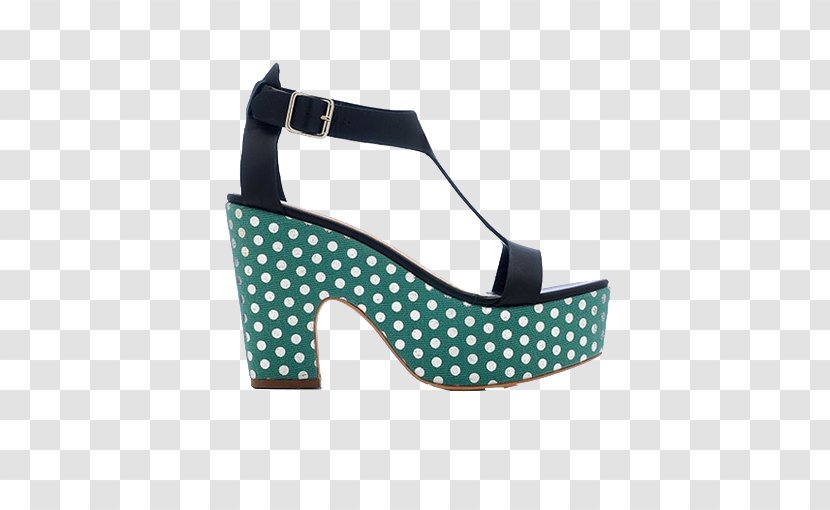 Court Shoe High-heeled Footwear Stiletto Heel Wedge - Polka Dot Green Sandals Transparent PNG