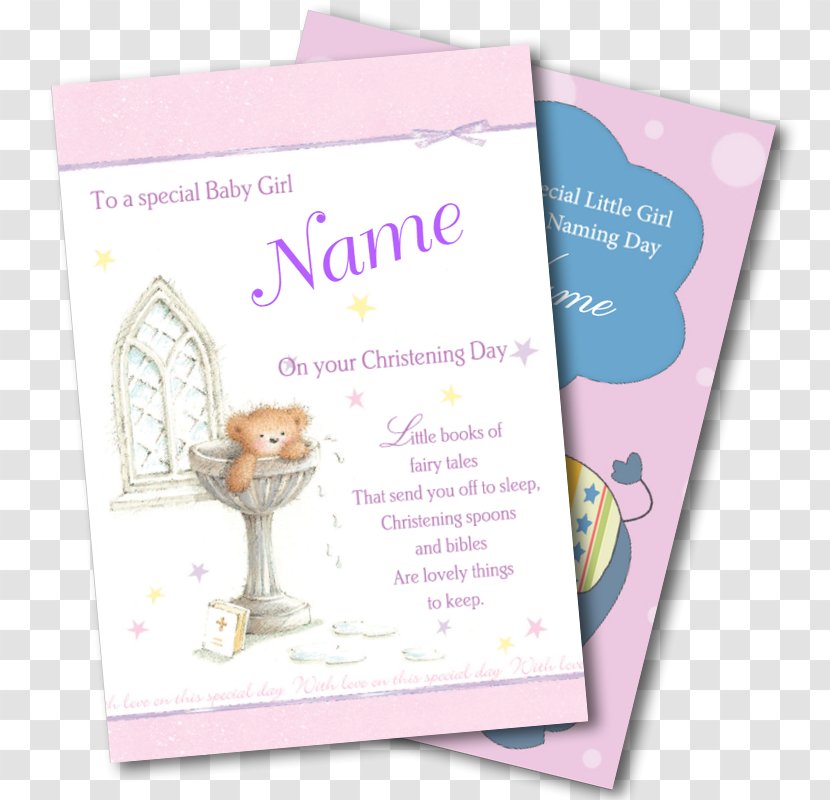 Greeting & Note Cards Font - Baptism Card Transparent PNG
