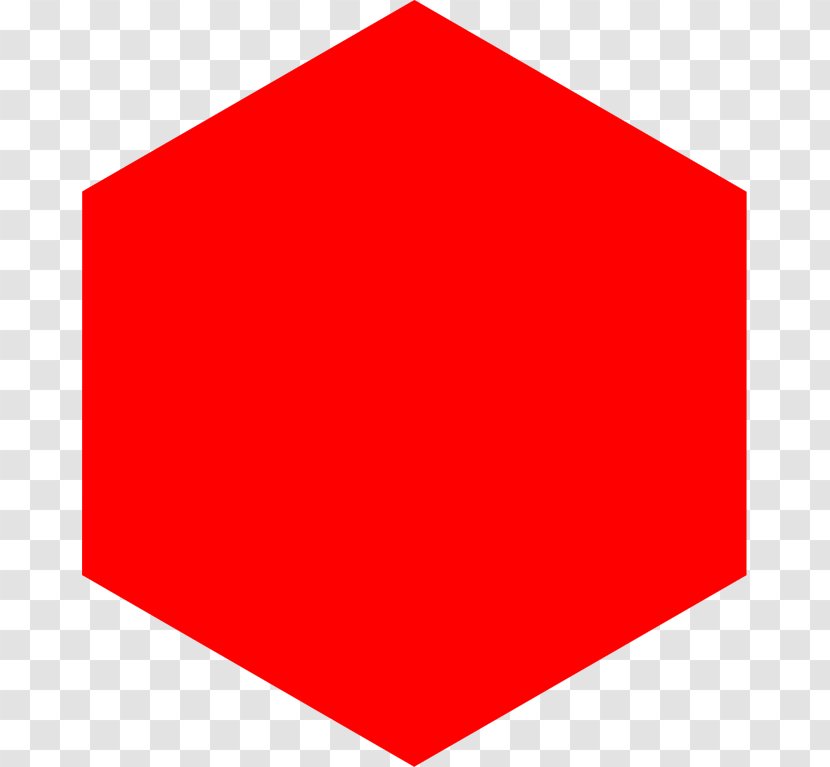 Hexagon Equilateral Polygon Triangle Regular Equiangular - Red - Fold Vector Transparent PNG