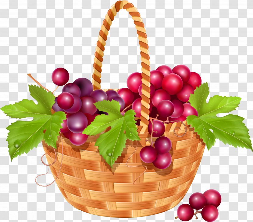 Common Grape Vine Fruit Basket - Cranberry - Berries Transparent PNG