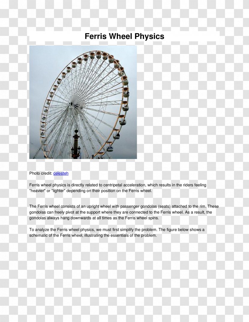 Rotation Around A Fixed Axis Physics Ferris Wheel Motion Transparent PNG