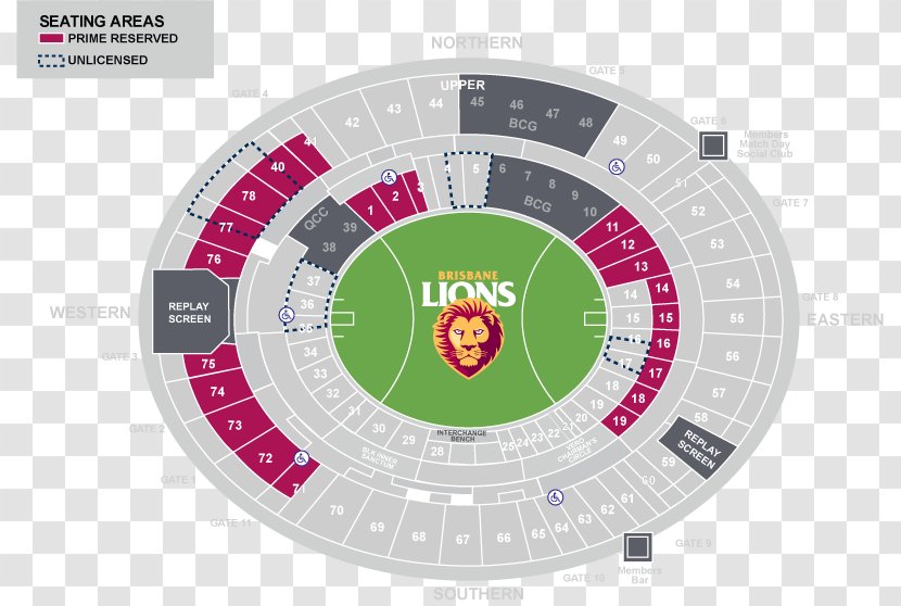 The Gabba Brisbane Lions Toyota Center Sports Venue Map - Stadium Transparent PNG
