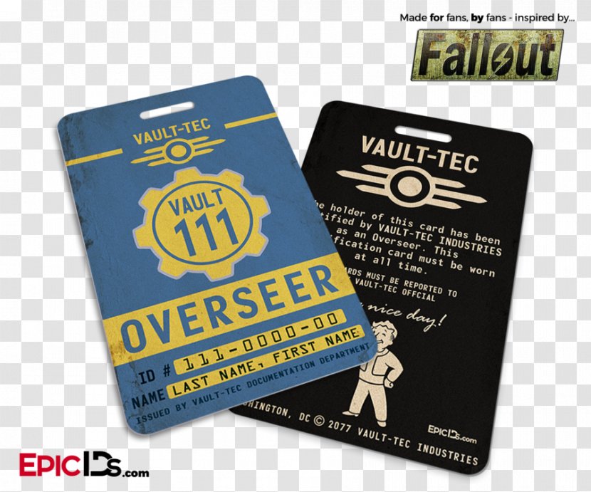 Fallout Shelter Wasteland The Vault Dweller - Baggage - Name Tag Mockup Transparent PNG