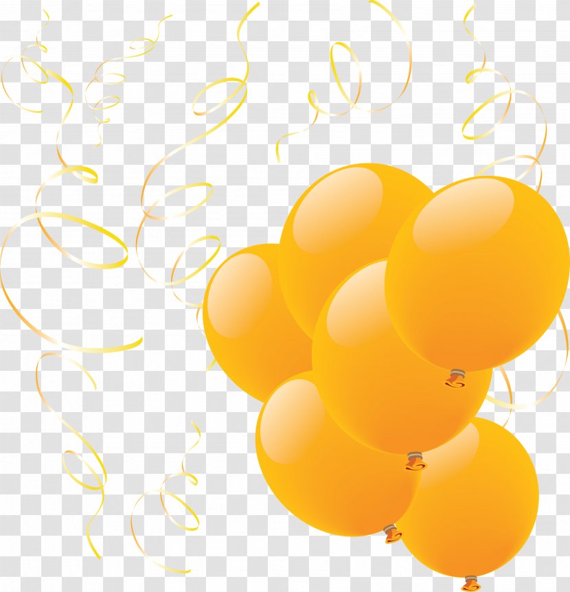 Balloon Clip Art - Orange - Yellow Balloons Image Transparent PNG