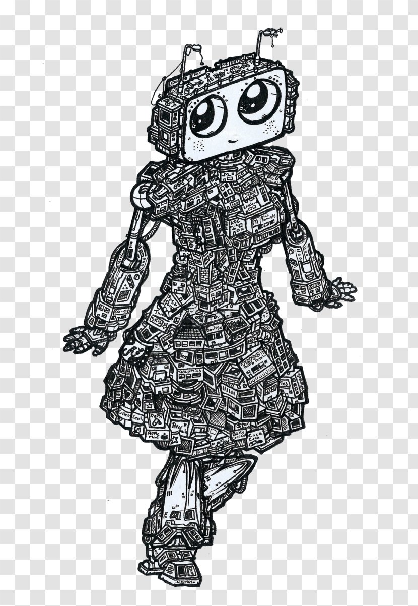 Art Museum Visual Arts Dress Sketch - Black And White - Ink Paintings Cities Transparent PNG