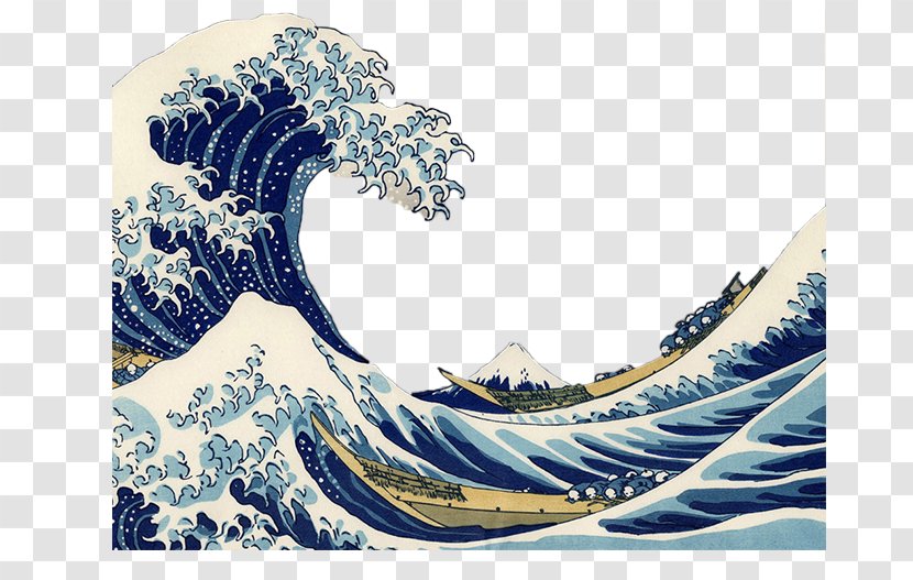 The Great Wave Off Kanagawa Painting TARDIS AllPosters.com - Hokusai - Beautifully Painted Waves Boat People Transparent PNG