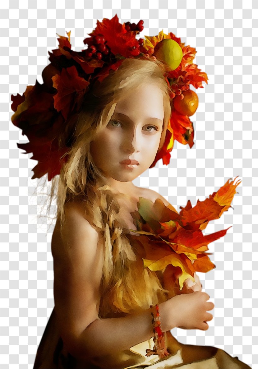 Hair Beauty Leaf Autumn Headpiece - Flower Petal Transparent PNG