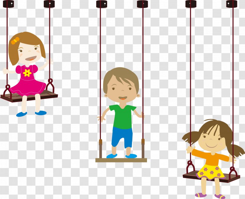 Child Swing - Cartoon - Vector Kids Transparent PNG