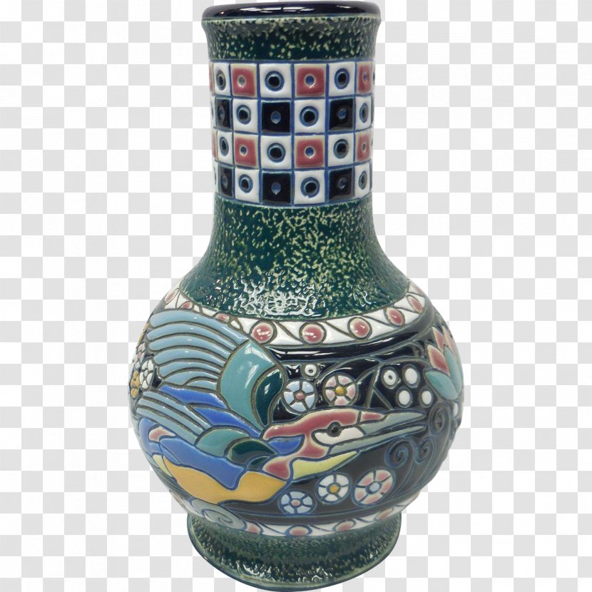 Amphora Ceramic Pottery Vase Czechoslovakia - Urn Transparent PNG