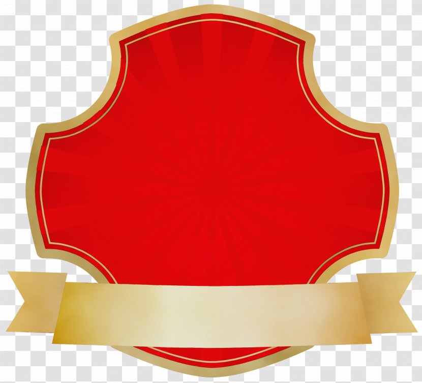 Red Shield Clip Art Label Logo - Wet Ink Transparent PNG