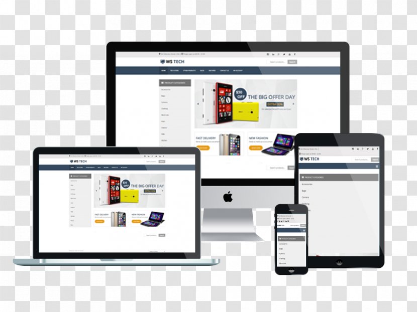 Responsive Web Design WordPress Website Wireframe Mobile Phones - Organization Transparent PNG