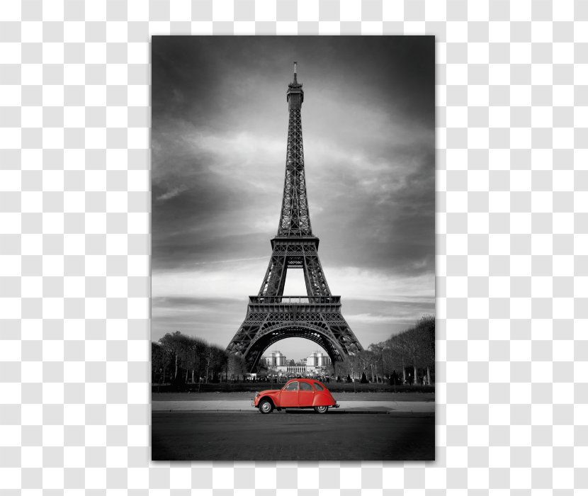 Eiffel Tower Canvas Oil Painting - Paris - London Bus Transparent PNG