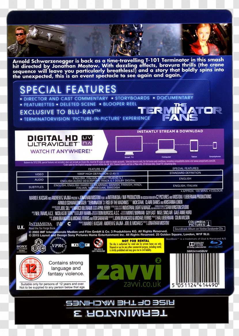 Blu-ray Disc The Terminator YouTube Zavvi - Special Edition Transparent PNG