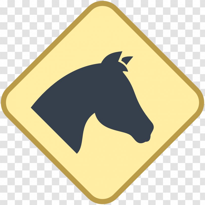 Sign Clip Art - Yellow - Horse Head Transparent PNG