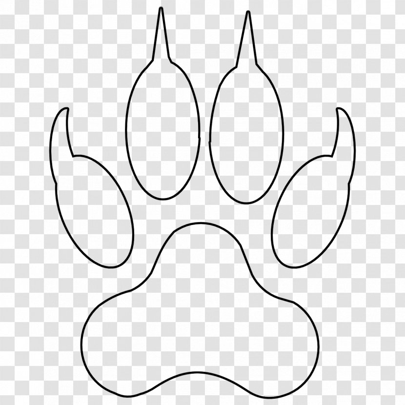 Paw Dog Coyote Cat Clip Art - Monochrome Transparent PNG
