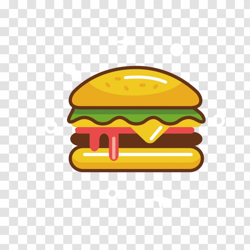Hamburger Fast Food Cheeseburger Clip Art - Burger King - Yellow Transparent PNG