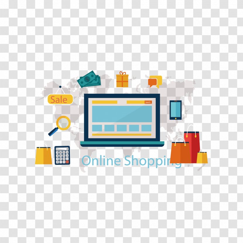 Online Shopping Computer - Vector Flat Office Transparent PNG