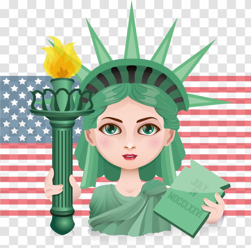 Statue Of Liberty Illustration - Clip Art - American Goddess Freedom Transparent PNG