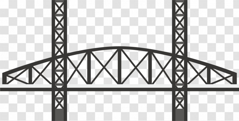 Black And White Bridge - Monochrome - Vector Material Transparent PNG