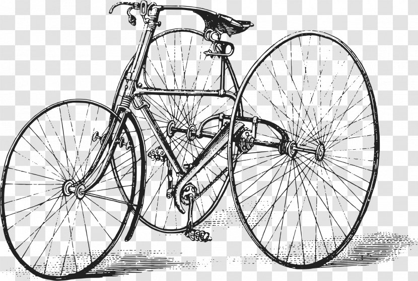 Bicycle Drawing Tricycle Clip Art - Rim - Bicycles Transparent PNG