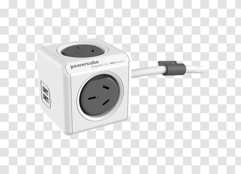 AC Adapter Power Plugs And Sockets Allocacoc PowerCube Extended USB 1.5m - Silhouette - Laptop Cord Connector Transparent PNG