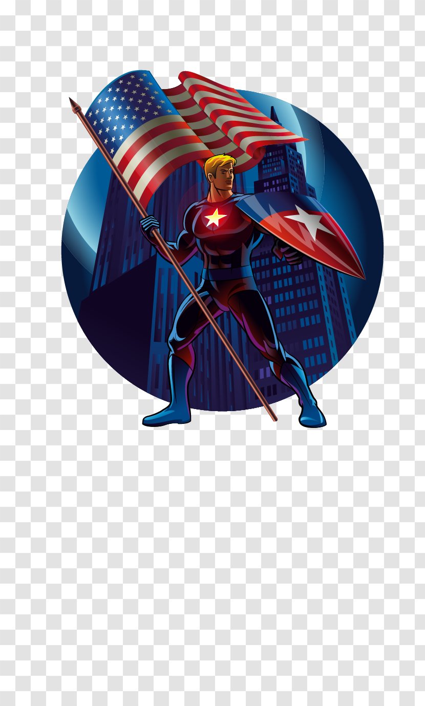 Captain America United States Logo Royalty-free - Americas Shield - Superman Cartoon Illustration Design Vector Material, Transparent PNG