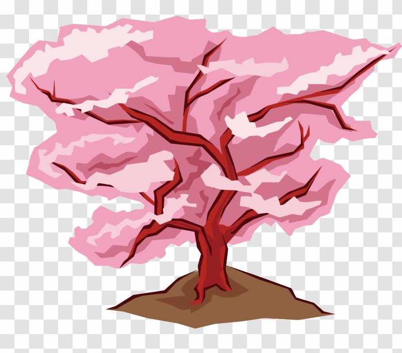 Cherry Blossom Clip Art - Vector Tree Transparent PNG