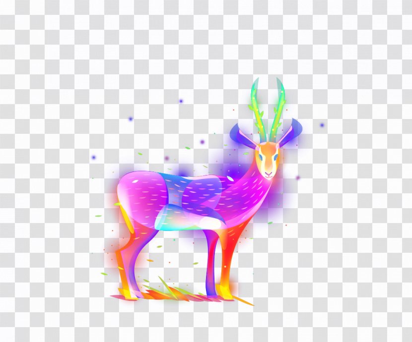 Reindeer Antler Graphic Design Illustration - Cartoon - Colorful Dream Elk Transparent PNG