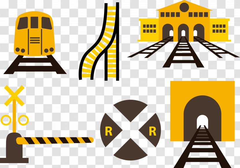 Rail Transport Train Station Track - Railway Vector Material Transparent PNG