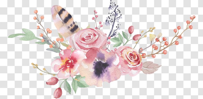 Boho-chic Watercolour Flowers Watercolor Painting Drawing - Cut Transparent PNG