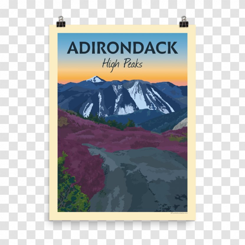 Adirondack High Peaks Poster Sawteeth Wilderness Area Mount Marcy - Advertising - Vintage Transparent PNG
