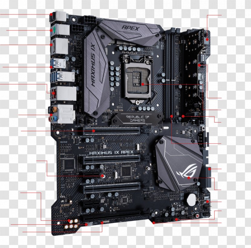 Computer Cases & Housings Intel Motherboard ASUS ROG Maximus IX Apex ATX - Ps2 Port Transparent PNG