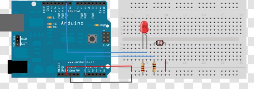 Arduino Wiring Analog Signal Sensor Input/output - Breadboard - Robot Circuit Board Transparent PNG