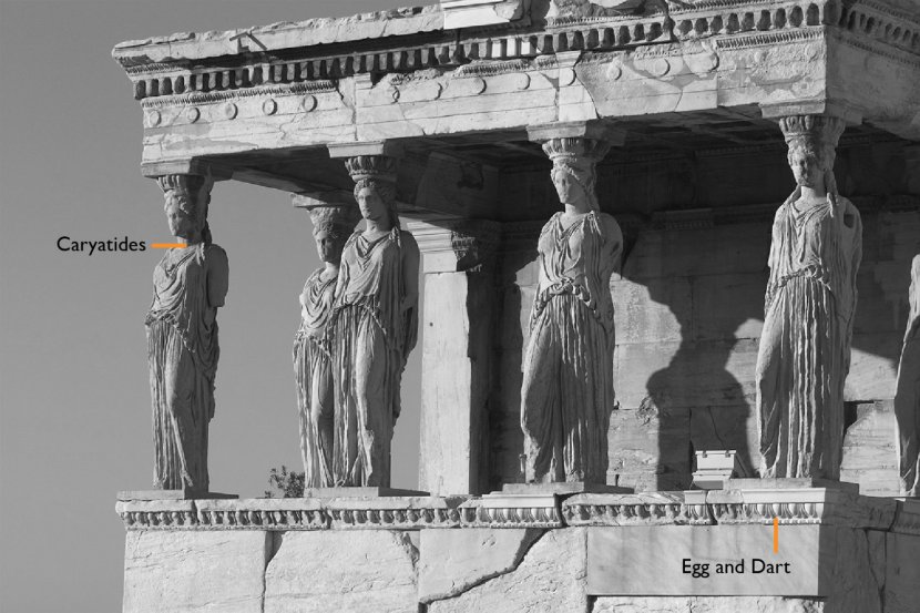 Erechtheion Acropolis Of Athens Temple Poseidon Caryatid - Monochrome Photography - Column Transparent PNG